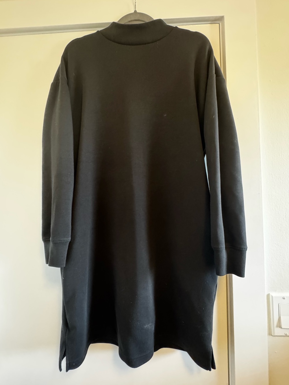 Joe Fresh Black Mock Neck Dress with Pockets and Back Zip Long Sleeve Size M